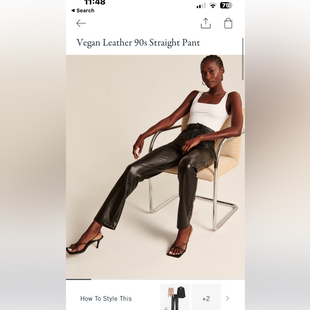 Black leather 90s straight